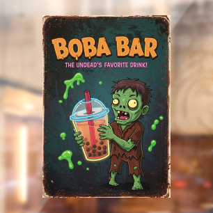 Boba Bar – Der Lieblingsdrink der Untoten! Fensteraufkleber