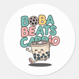 Boba Beats Cardio lustiger Aufkleber