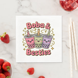 BOBA & Besties Vibes - Perfekt für Boba Tea Liebha Serviette