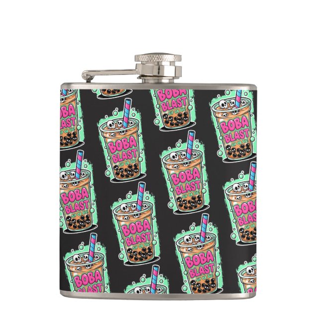 Boba Blast – Sip or Die! Flask Flachmann (Vorderseite)