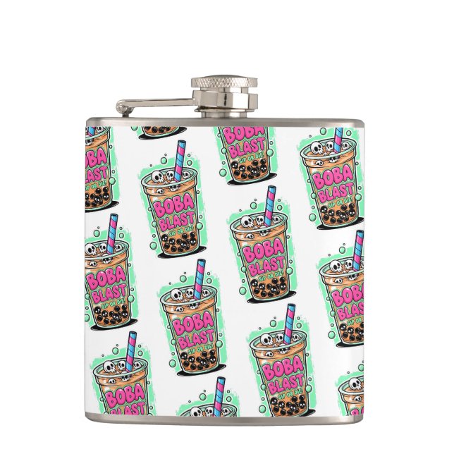 Boba Blast – Sip or Die! Flask Flachmann (Vorderseite)