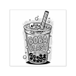 Boba Blast – Sip or Die! Self Inking Rubber Stamp Permastempel