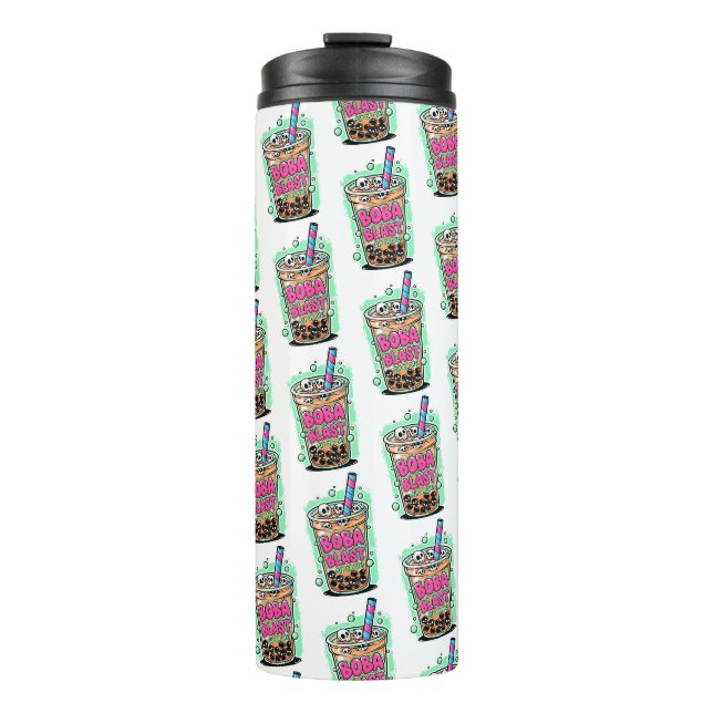Boba Blast – Sip or Die! Thermal Tumbler Thermosbecher (Vorderseite)