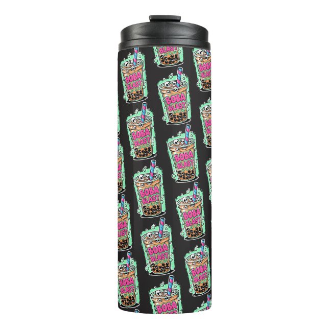 Boba Blast – Sip or Die! Thermal Tumbler Thermosbecher (Vorderseite)