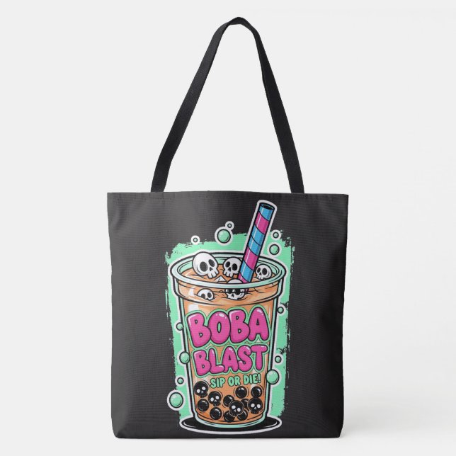 Boba Blast – Sip or Die! Tote Bag Tasche (Vorderseite)