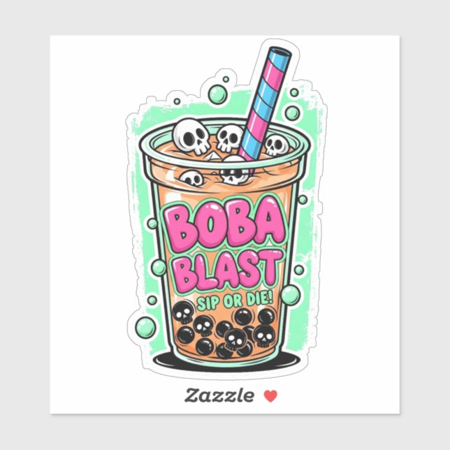 Boba Blast – Trinke oder stirb! Vinyl-Aufkleber Aufkleber (Blatt)