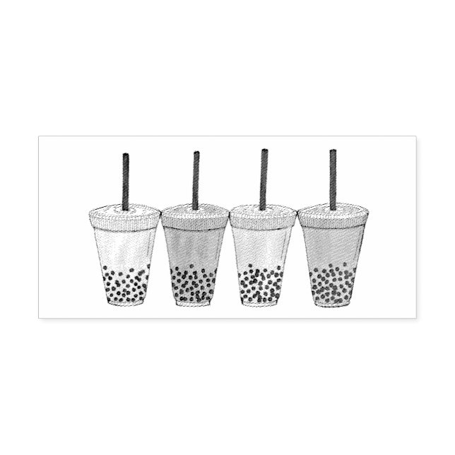Boba Bubble Tapioca Pearl Milk Tee Drinks Feinschm Gummistempel (Prägung)