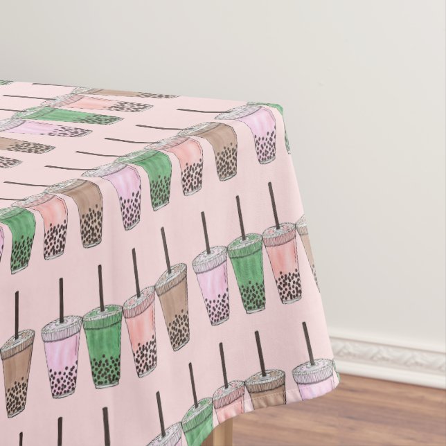 Boba Bubble Tapioca Pearl Milk Tee Drinks Feinschm Tischdecke (Beispiel)