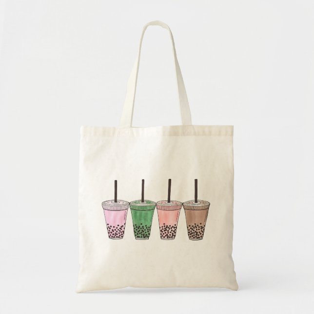 Boba Bubble Tapioca Pearl Milk Tee Drinks Feinschm Tragetasche (Vorne)
