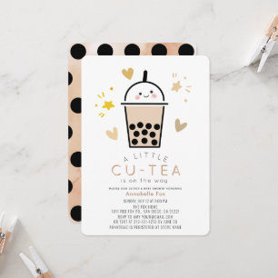 Boba Bubble Tea geschlechtsneutrale Babyparty Einladung