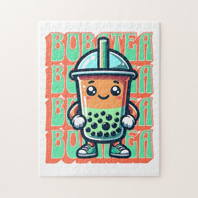 Boba Bubble Tea Kawaii Niedlicher Cartoon (Vertikal)