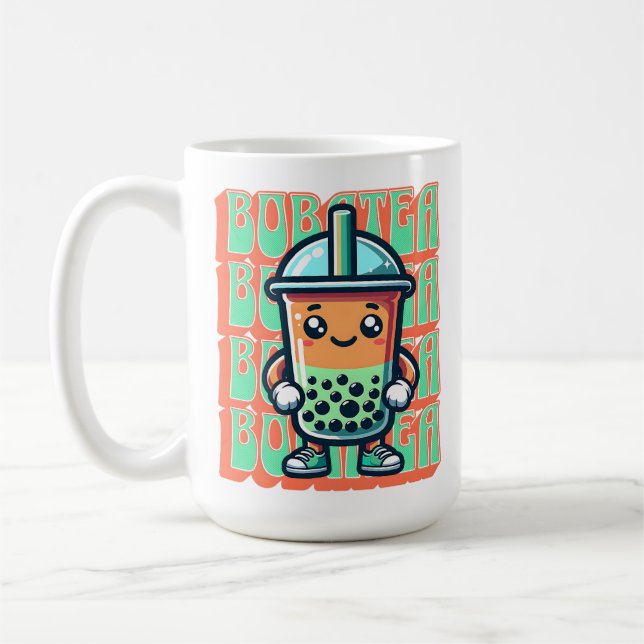 Boba Bubble Tea Kawaii Niedlicher Cartoon Kaffeetasse (Links)
