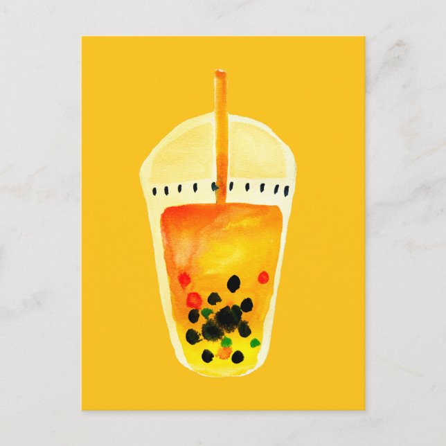 Boba Bubble Teebilderkunst Postkarte (Vorderseite)