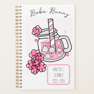 Boba Bunny Kawaii und Niedlich Tee Pink Planer