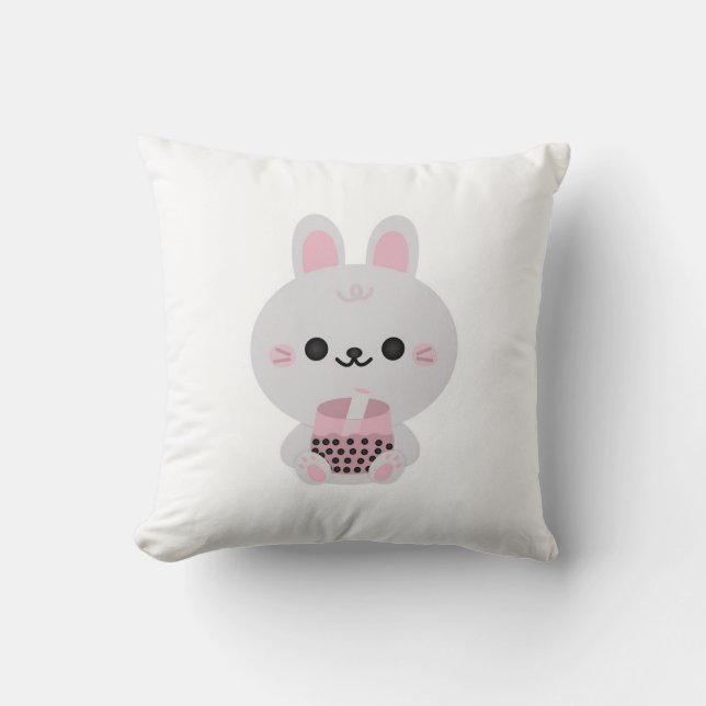 Boba Bunny Pink Kissen (Vorderseite)