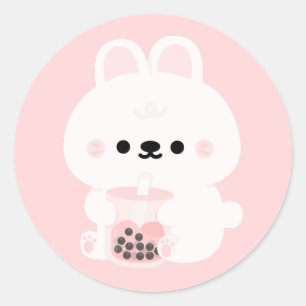 Boba Bunny Runder Aufkleber
