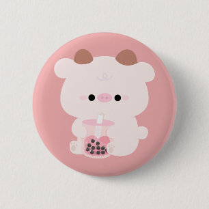 Boba Cow Button