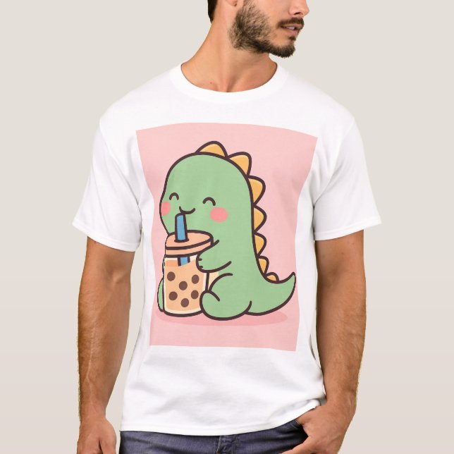 Boba Dinosaur Meme T - Shirt (Vorderseite)