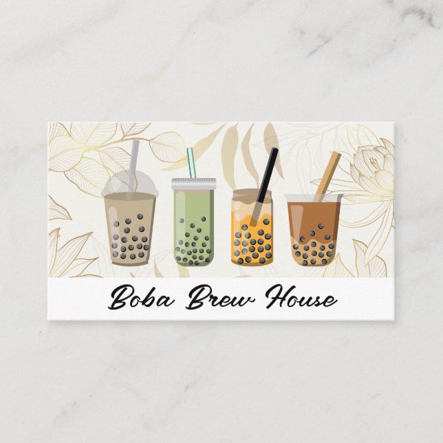Boba Drinks | Smoothie Beverages Visitenkarte (Vorderseite)