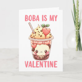 Boba ist mein niedlich rosa Valentiner Blasentee Karte