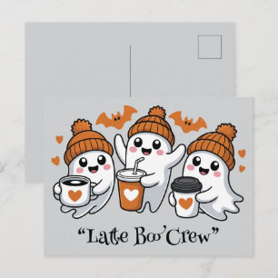 Boba, Kawaii boo, niedlicher, spukhafter Halloween Postkarte
