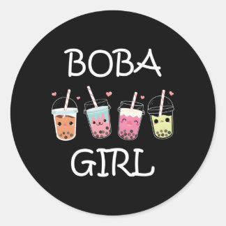 Boba Kawaii Bubble Tea Ns Runder Aufkleber