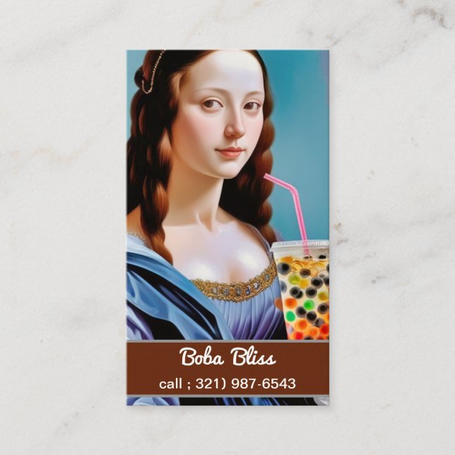 Boba Lisa - Bold Bubble Tea  Visitenkarte (Vorderseite)