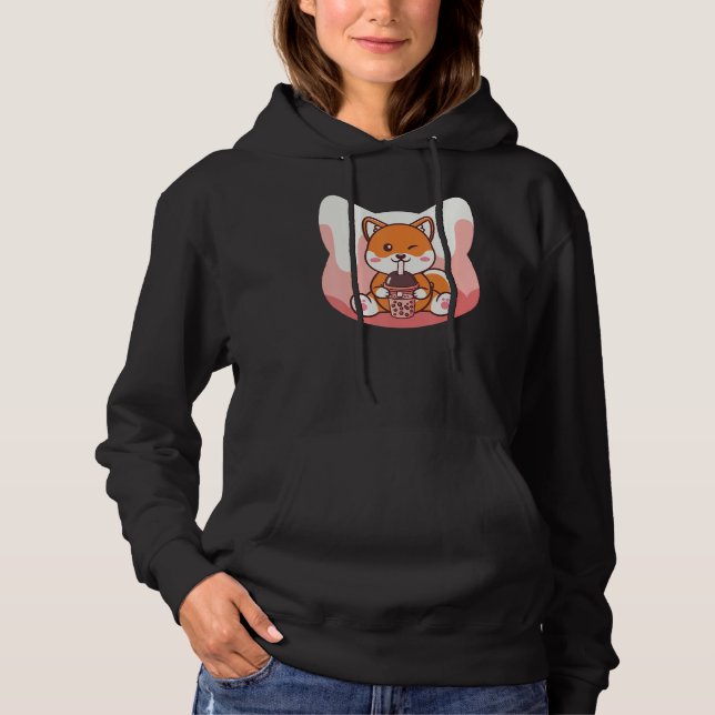 Boba Milk and Corgi Dog Hoodie (Vorderseite)