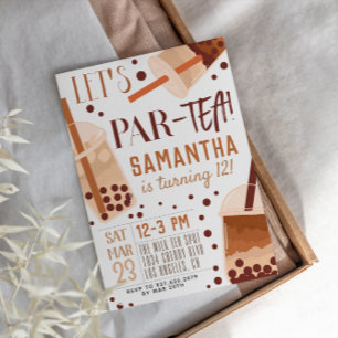 Boba Milk Par Thé Invitation Anniversaire