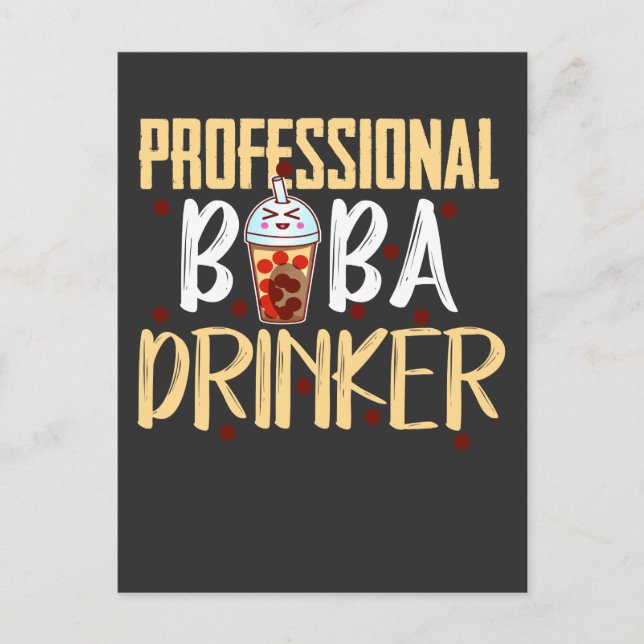 Boba Milk Tea Drinker Kawaii Niedlicher Bubble Tee Postkarte (Vorderseite)