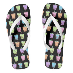 Boba Milk Tea Flavors Flip Flops
