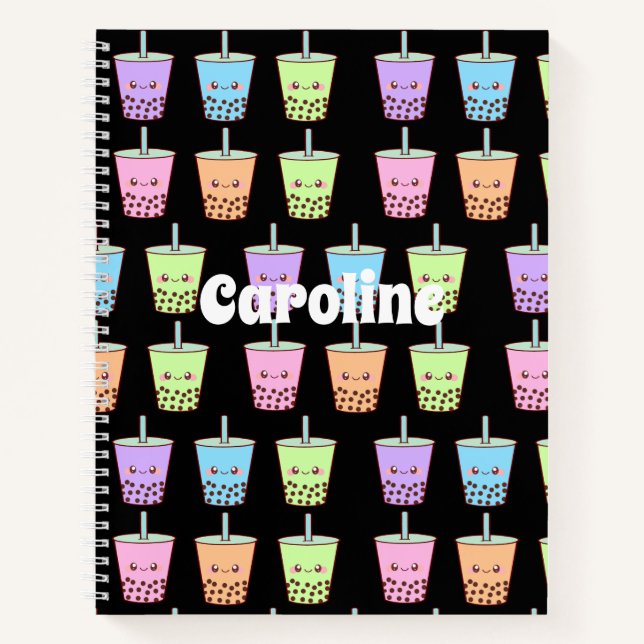 Boba Milk Tea Flavors Notizbuch (Vorderseite)