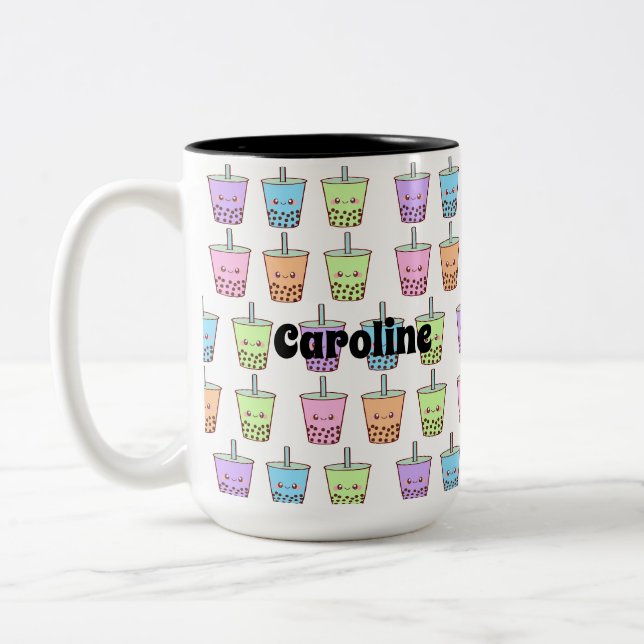 Boba Milk Tea Flavors Zweifarbige Tasse (Links)