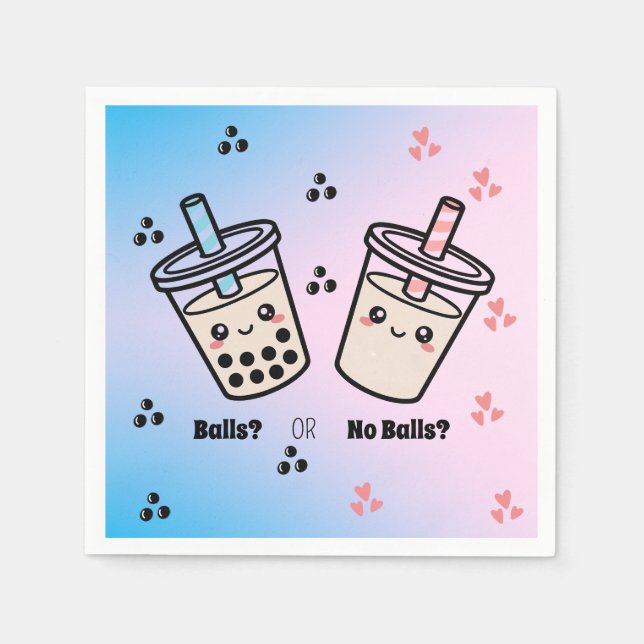 Boba oder kein Boba?  Bubble Tea Boba Geschlechtse Serviette (Vorderseite)