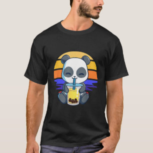 Boba Panda Drinking Tea Bubble Kawaii Anime Japane T-Shirt