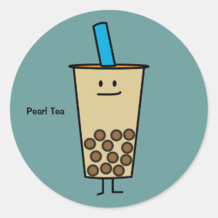Boba Pearl Milk Tee Bubble Runder Aufkleber