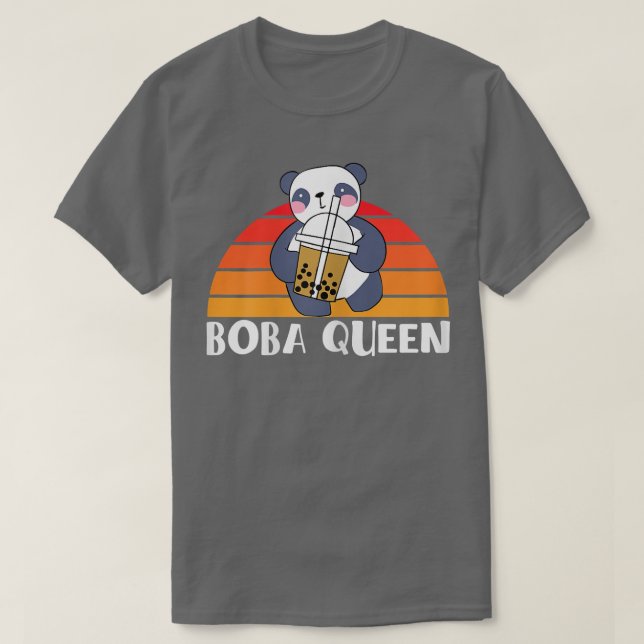 Boba Queen Panda Bären Bubble Tea Partner Look 132 T-Shirt (Design vorne)