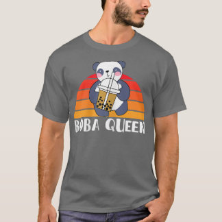 Boba Queen Panda Bären Bubble Tea Partner Look 132 T-Shirt