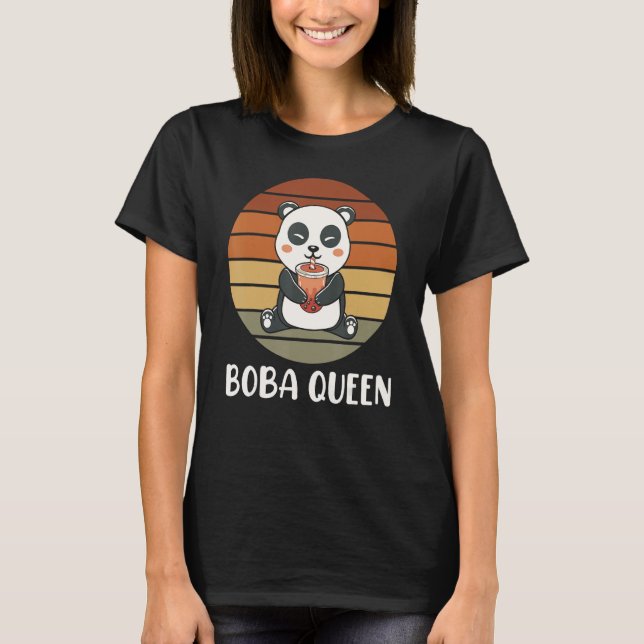 Boba Queen Panda Bubble Tea Boba Tea T-Shirt (Vorderseite)