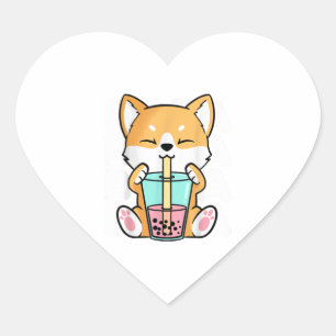 Boba Shiba Boba Shiba Boba Shiba 20 Herz-Aufkleber