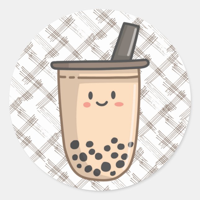 Boba-Tea-Aufkleber Runder Aufkleber (Vorderseite)