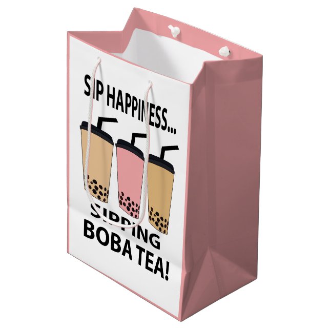 Boba Tea Bubble Tea Boba Tea Mittlere Geschenktüte (Vorderseite Schrägansicht)