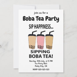 Boba Tea Bubble Tea Boba Tea Party Einladung