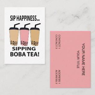 Boba Tea Bubble Tea Café Visitenkarte