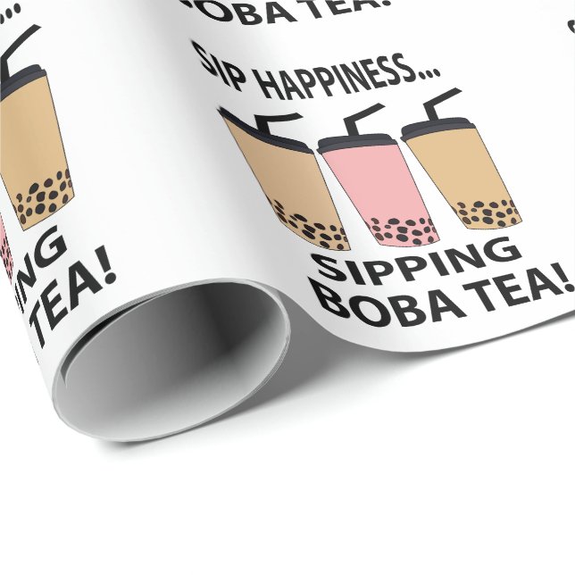 Boba Tea Bubble Tea  Geschenkpapier (Rolleneckpunkt)