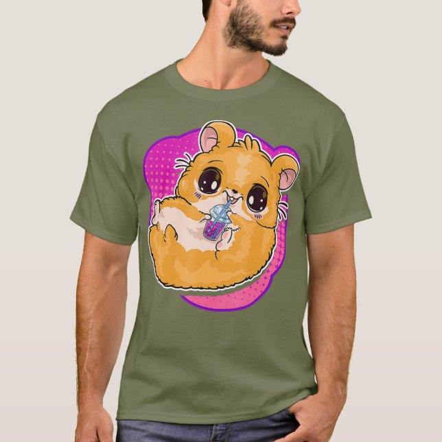 Boba Tea Bubble Tee Niedlich Kawaii Hamster Gesche (Vorderseite)