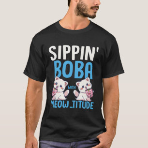 Boba Tea Cat Animal Lover Korean Milk Feinschmecke T-Shirt