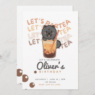 Boba Tea Chow Chow Chien Invitation Anniversaire