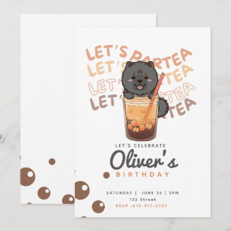 Boba Tea Chow Chow Chien Invitation Anniversaire