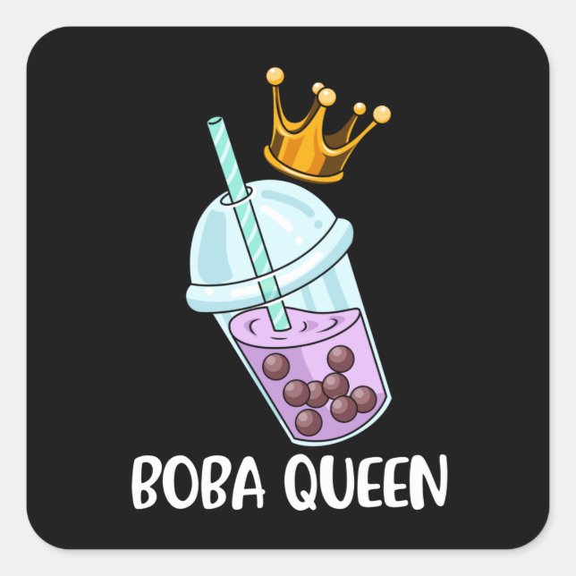 Boba Tea Gift Girls Bubble Teegeschenk Frauen Boba Quadratischer Aufkleber (Vorderseite)